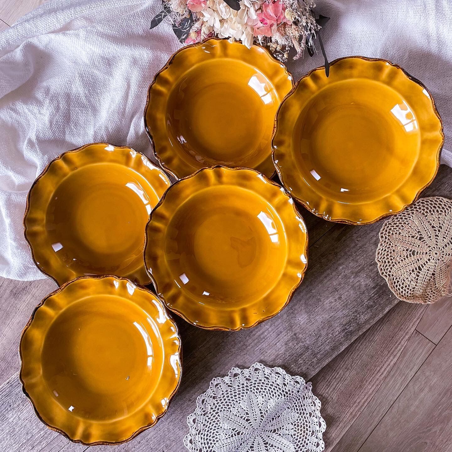 5 hollow plates Faience ADP