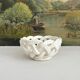 Small vintage white woven ceramic basket