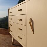 Vintage compass feet chest of drawers