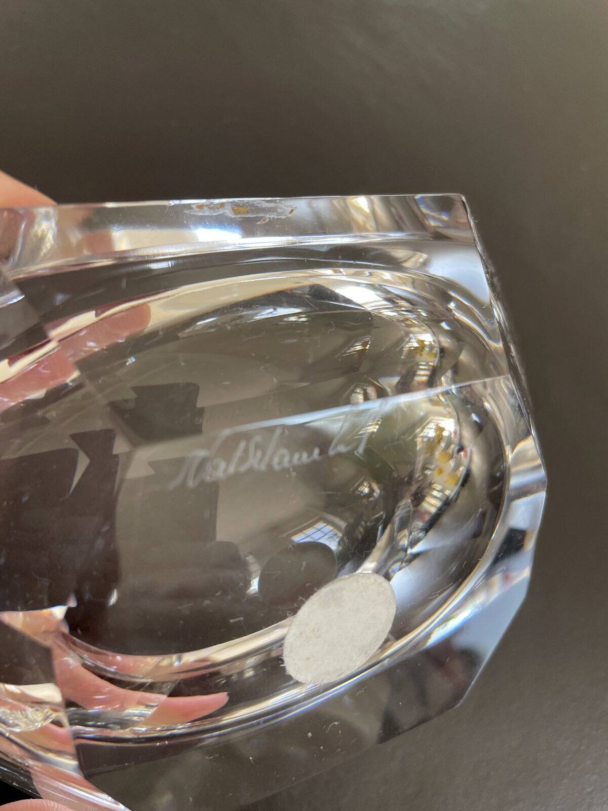 Crystal ashtray Val St Lambert Belgium