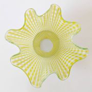 Pair of "Gingham" Chance Brothers cups with yellow checkered pattern and wavy edges.