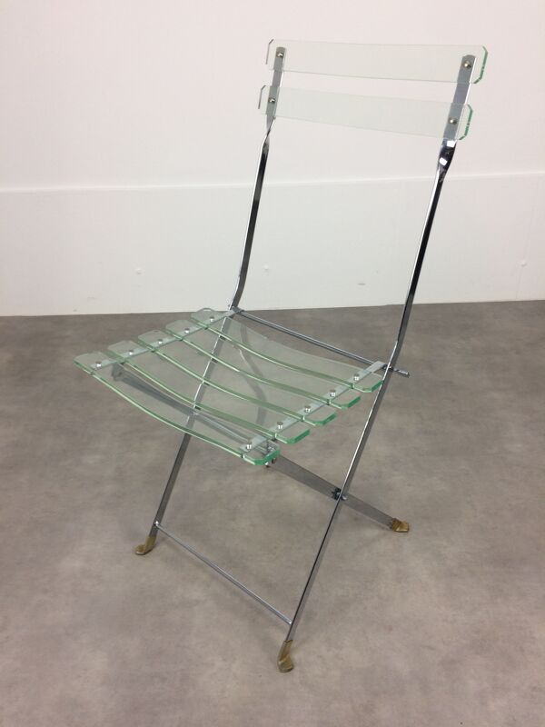 Chaise plexiglas par lebovici et berthet pour marais international, série ''les invisibles