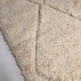 Berber carpet Beni Ouarain new ecru with engraved ecrus patterns 2,15x1.52m