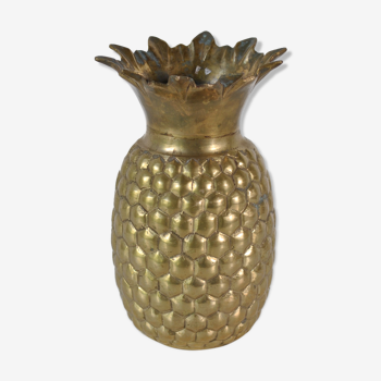 Vase ananas en laiton 1970