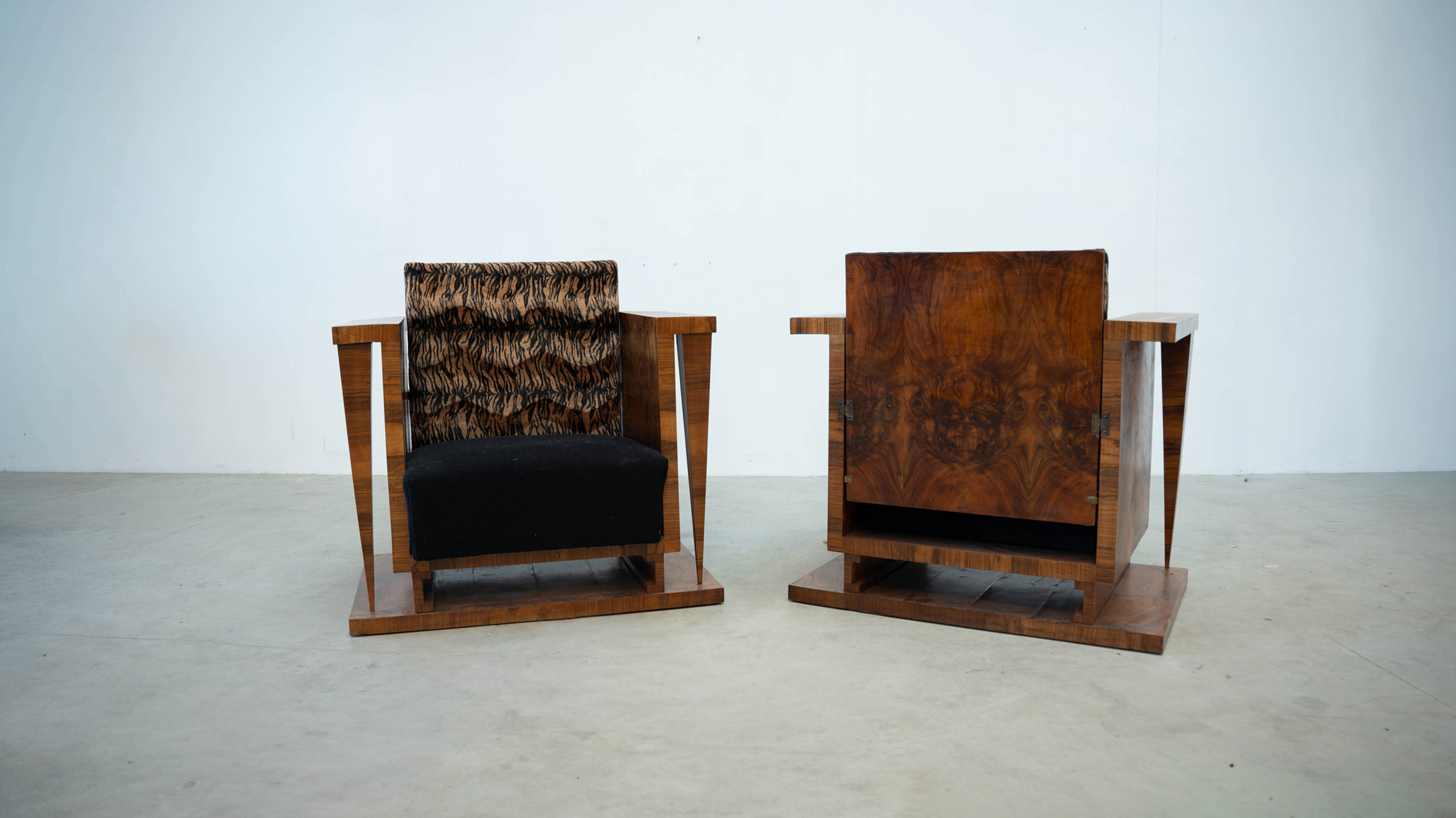 Set of two Art Deco lounge chairs