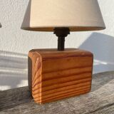 Pair of wooden bedside lamps
