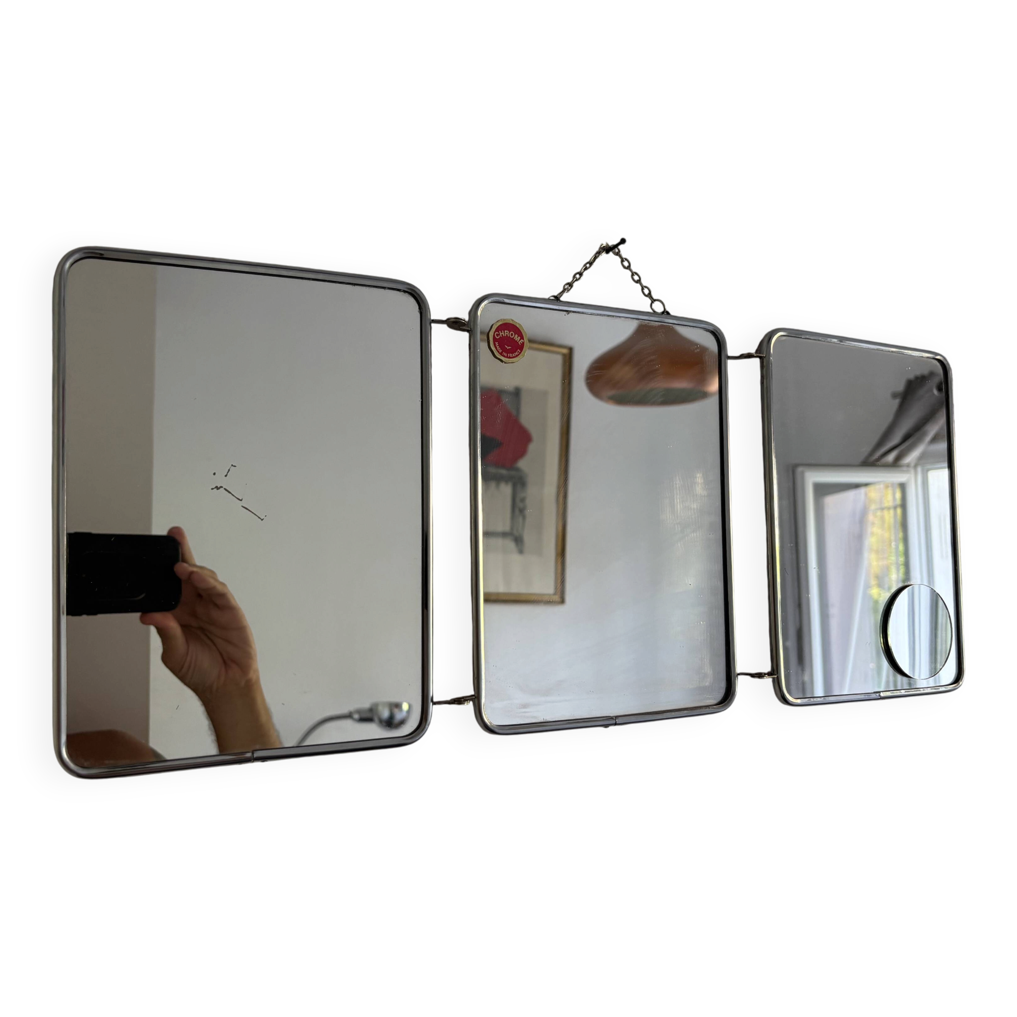 Miroir triptyque de barbier, 1960