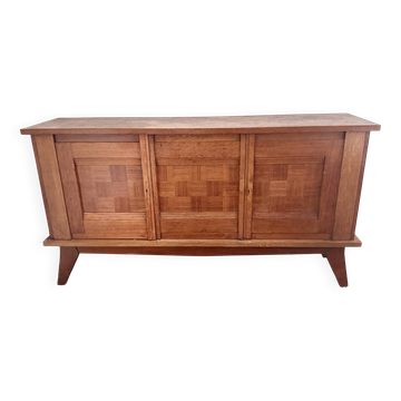 Magnificent enfilade buffet bahut gaston poisson in solid wood.