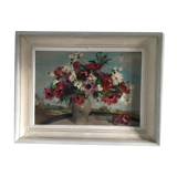 Table,oil on canvas with anemones