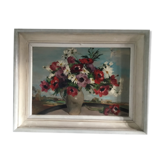 Table,oil on canvas with anemones