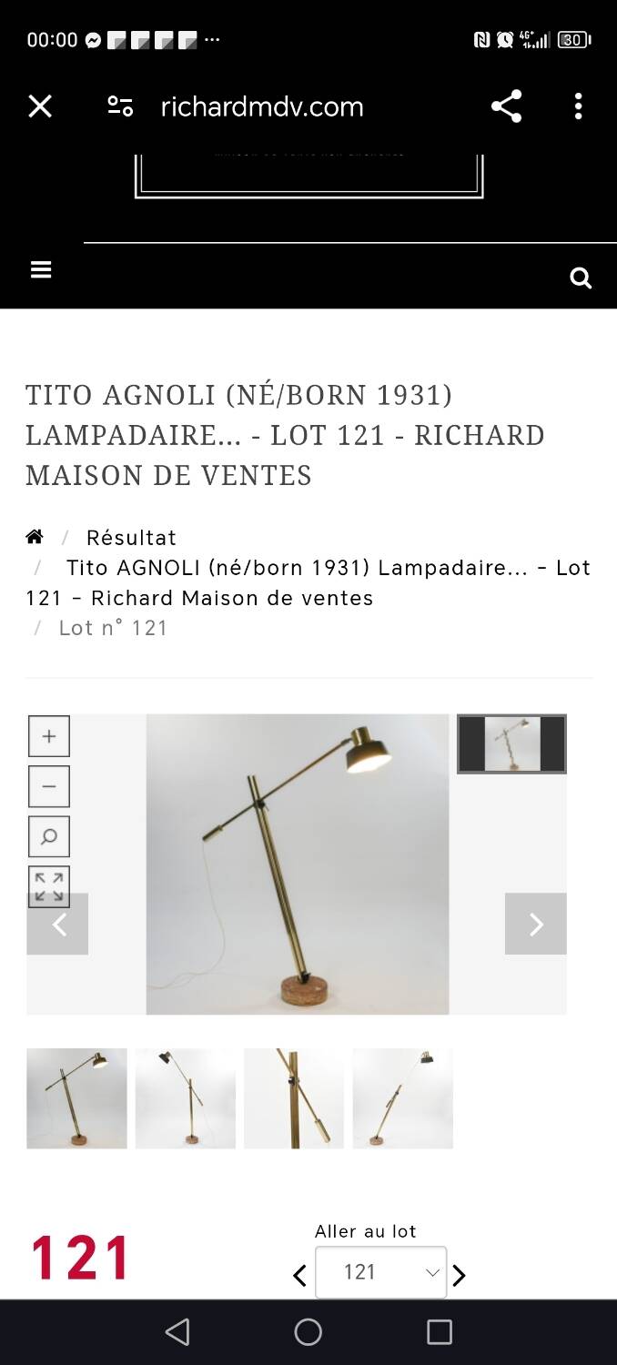 Vintage 1950s mid century counterweight floor lamp