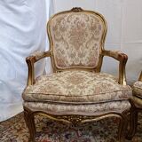 Pair of shepherdesses Louis XV gilded wood