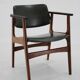 1960s arne vodder desk armchair model "lene" in leather , denmark