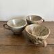 Set of 3 vintage speckled stoneware mugs