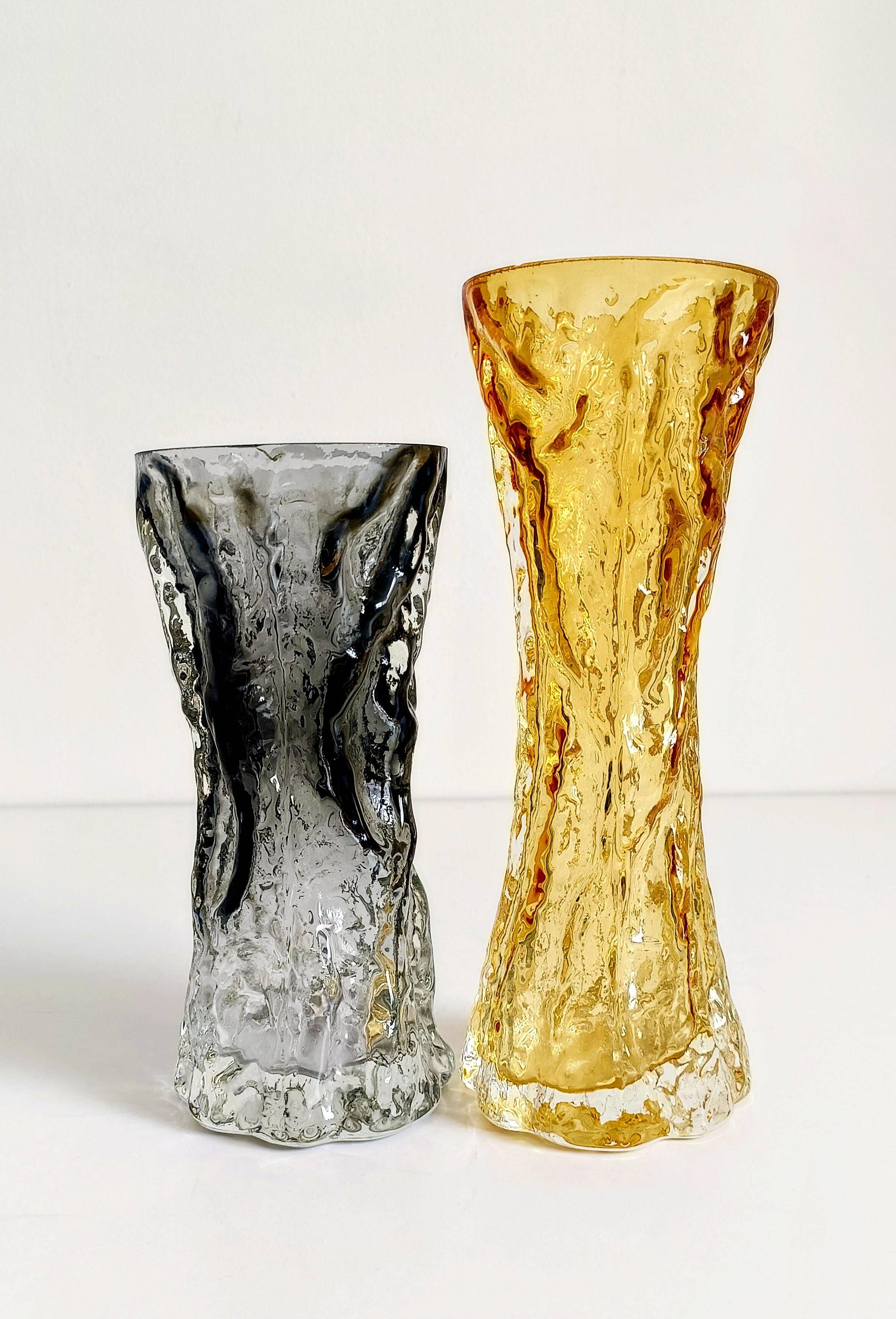 1970s Brutalist Art Glass Vases by Kurt Wokan, Handmade in Germany