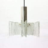 Kaiser ice glass hanging lamp 1970