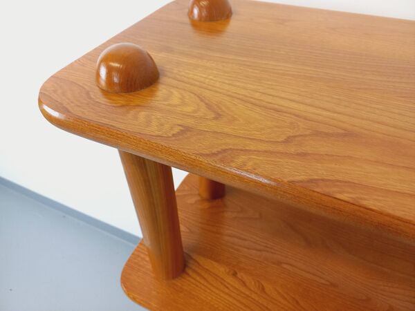 Bibliothèque étagère vintage en orme des années 80