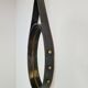 Florentine Oval Leather Mirror in Brass by Jacques Adnet, 1960s