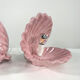 Pair of ceramic shell lamps, 1960