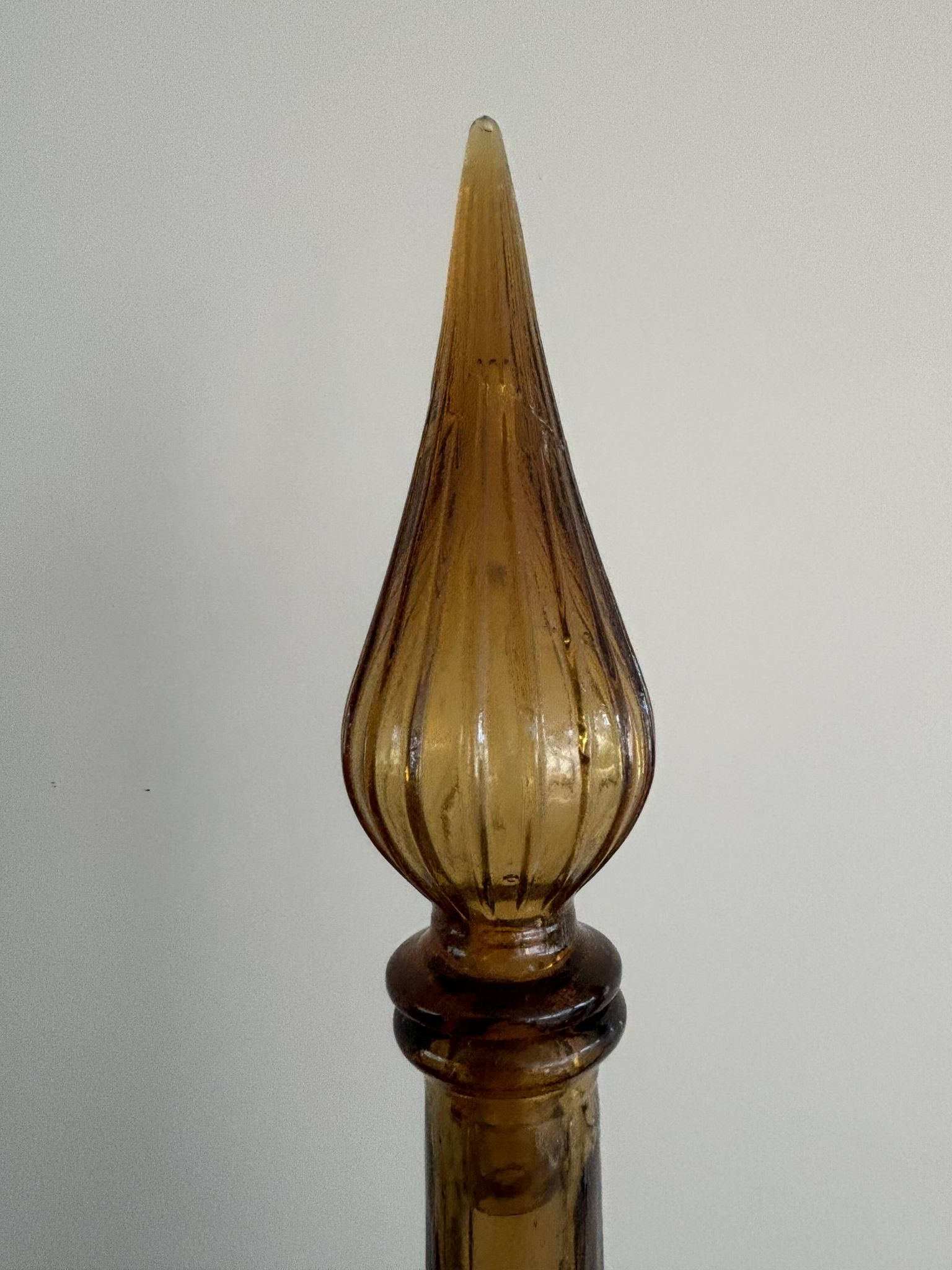 Vintage Empoli Glass Decanter with Stopper, Italy, 1960s