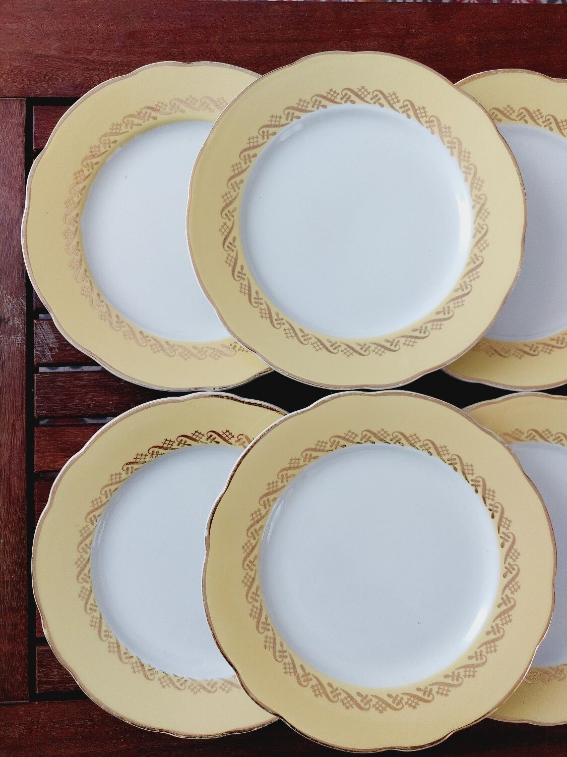 6 antique dessert plates