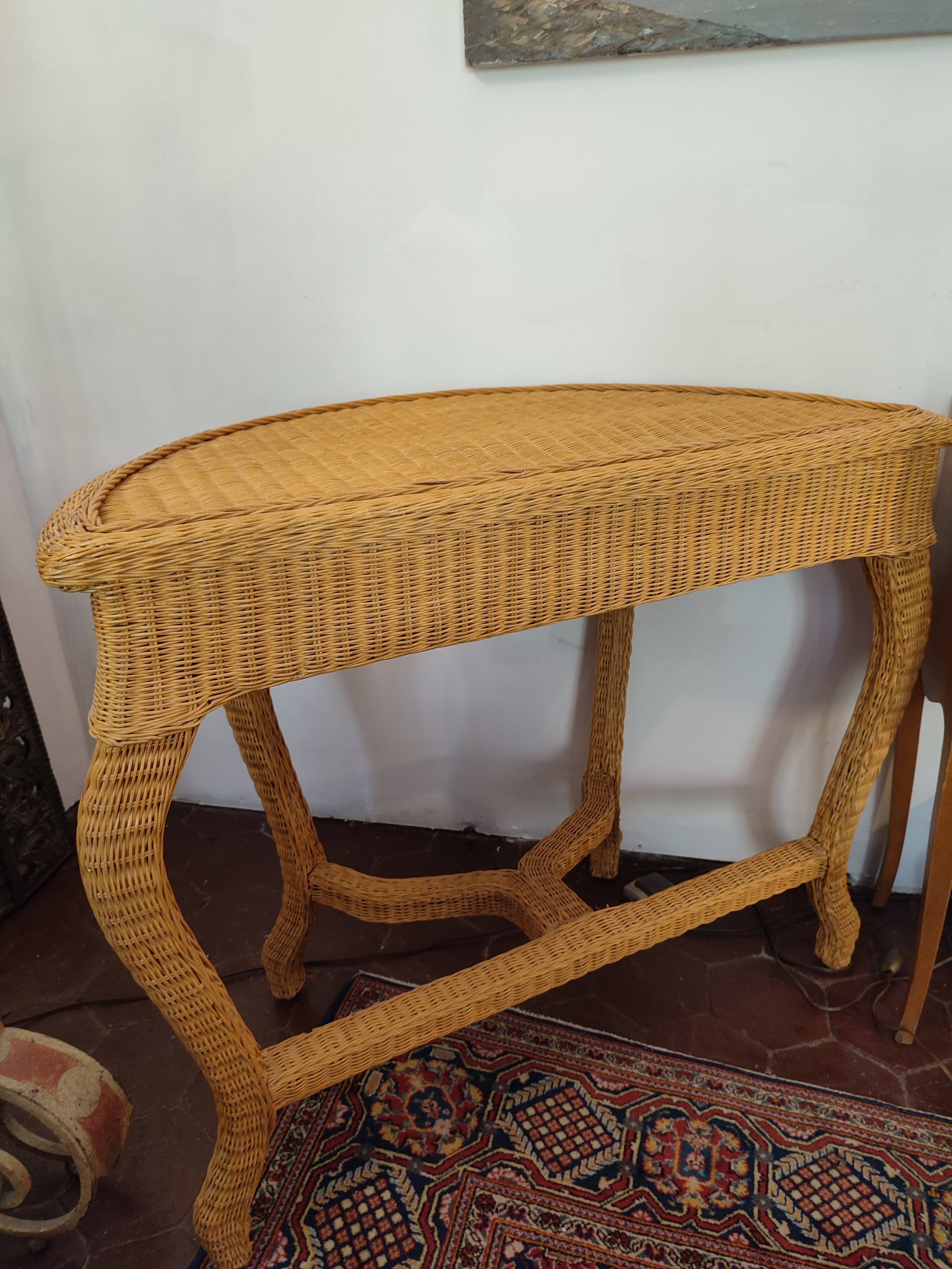Rattan console dressing table