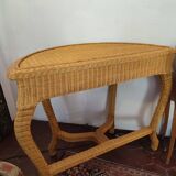 Coiffeuse console en rotin