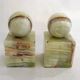 Pair of sculptural mid-century bookends in Onyx, Italy.