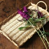 Rectnngle wicker tray vintage basketry