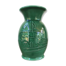 Old vase coop Noel 1955 ceramics green relief vintage decoration