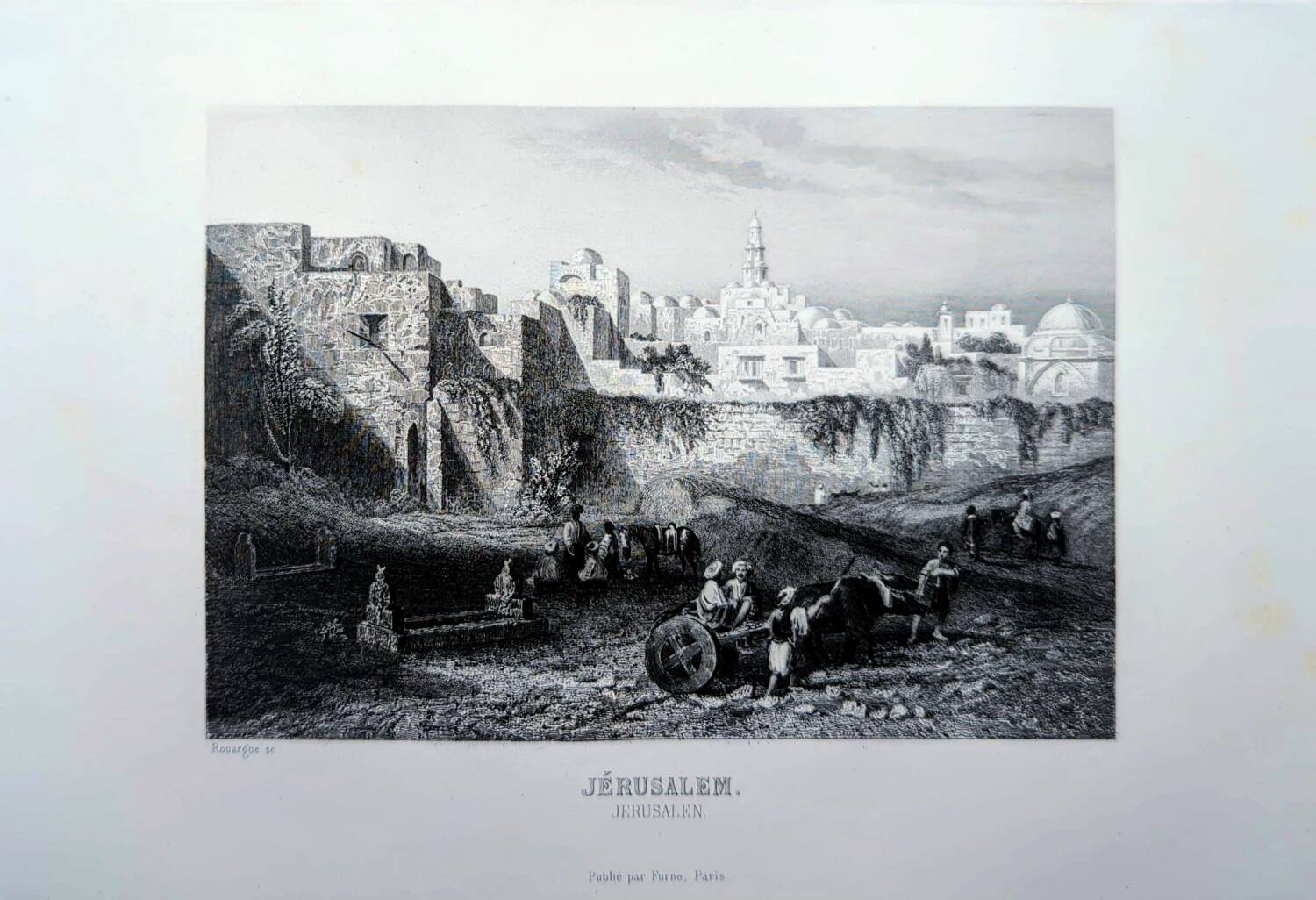 Jerusalem, Vintage engraving, printed in 1841.