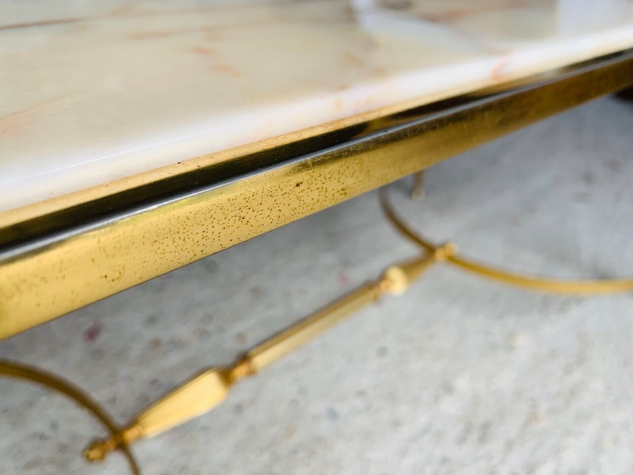 Marble and brass coffee table, circa 60's
