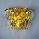 Pair of Kinkeldey 2-tier cut crystal wall sconces, gilt brass, Germany, 1970s
