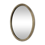 Oval Patinated Bronze Mirror 1950