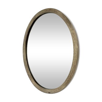 Oval Patinated Bronze Mirror 1950