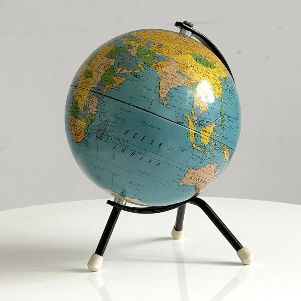 Vintage 1960s metal globe