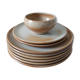 Vintage stoneware plate and bowl lot