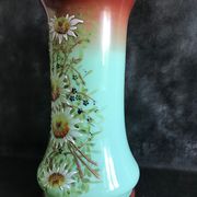 Vase Napoleon lll green opaline enamelled and gilded with fine gold