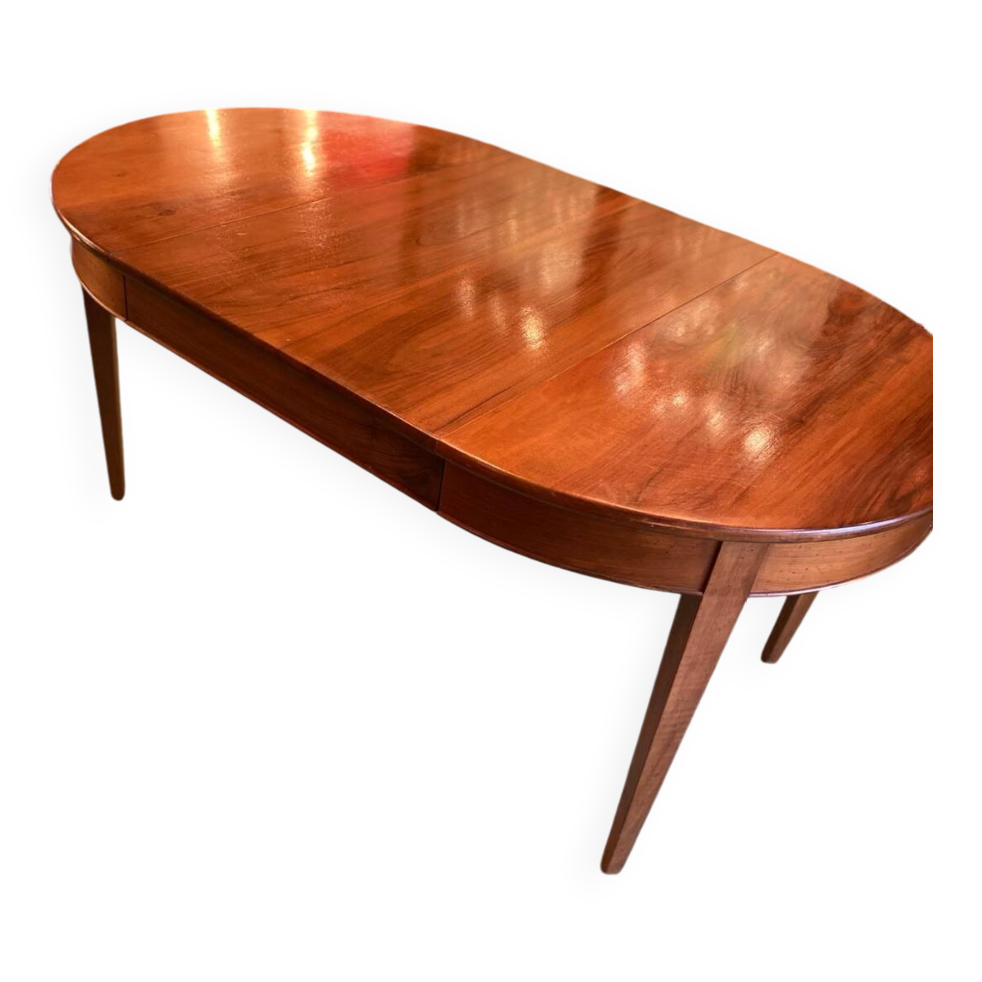 Louis XVI style oval walnut extendable table