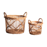Set of 2 rattan baskets