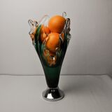 Sommerso vase by seguso in green murano glass, Italy, 1970