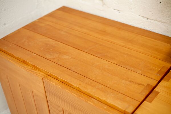 Ensemble de bureau modulable pin Maison Regain France circa 1975