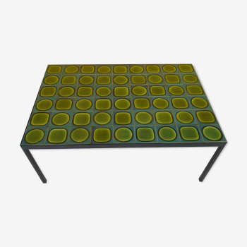 Modernist ceramic and steel coffee table