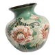 Ceramic vase decorated with Japanese flowers