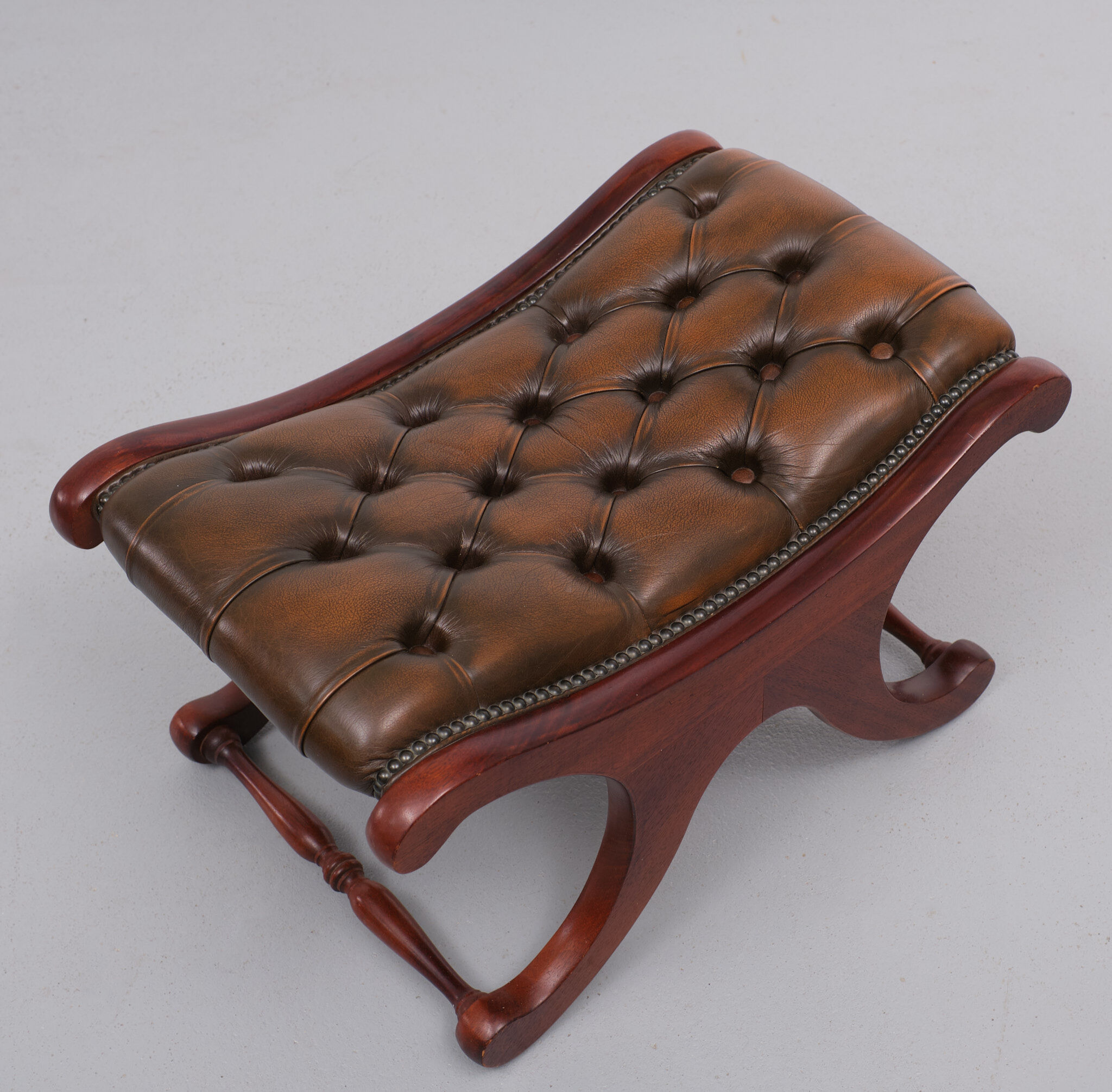 Chesterfield Mahogany Ottoman, England