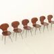 Six plywood chairs by Carlo Ratti, Italy, 1950s.
