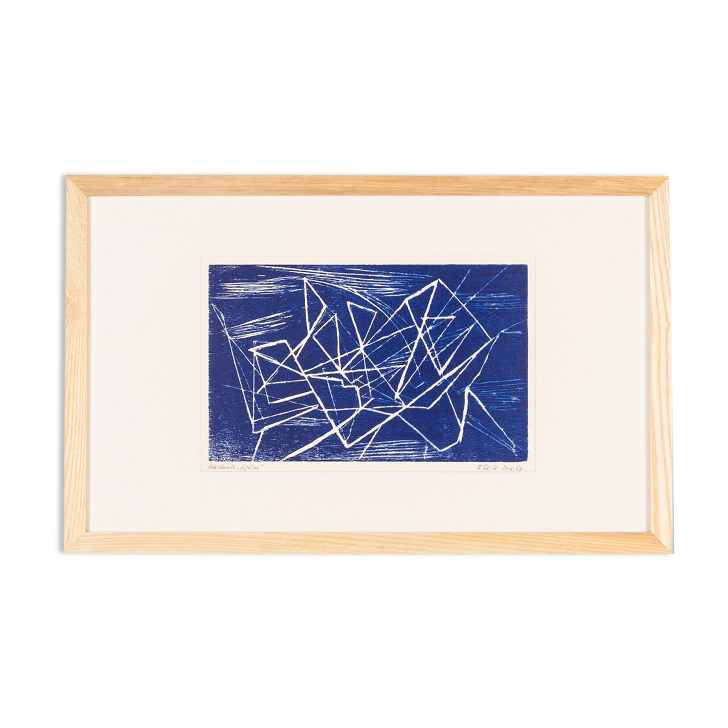 Netz, Wood Cut on Paper, 57 x 36 cm