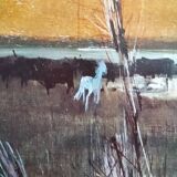 Reproduction on canvas, Manade in Camargue by Valadié