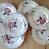 Lot de 6 assiettes à dessert faience Wasmuel -M.G