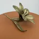 Fleur cendrier laiton massif années 60